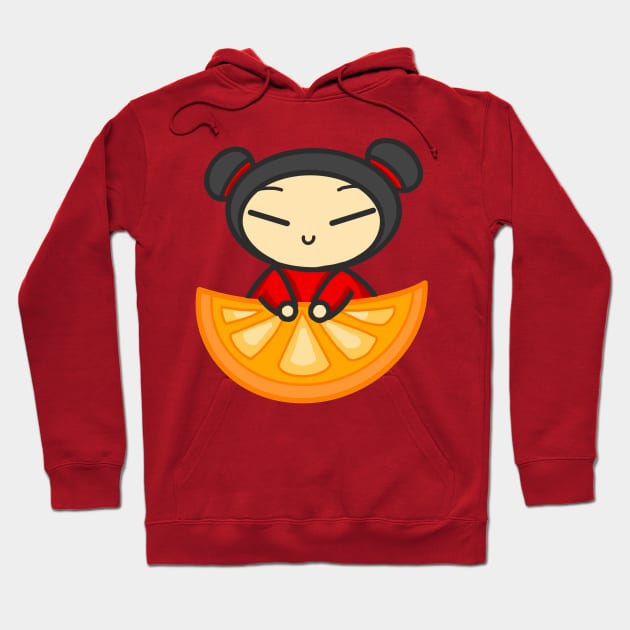 Orange Pucca Hoodie by aishiiart